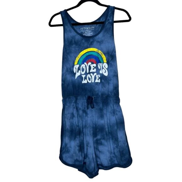 Fifth Sun Romper, Love is Love, Rainbow, Boho, Tie Dye, Pride, Hipster - Picture 1 of 6